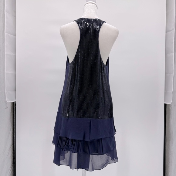BCBG Max Azria Mini Dress Medium Navy Sequin Sparkle Shimmer Sexy Party - Picture 2 of 9